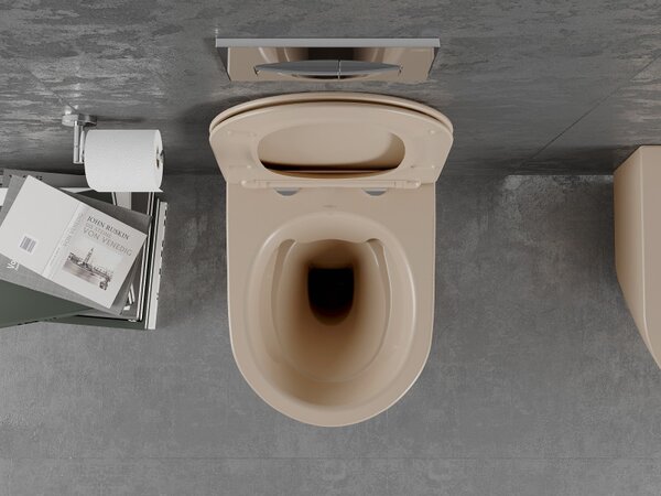 Mexen Lena, függő wc csésze 480x360x355 mm, lassan leeső ülőfelülettel, cappuccino matt, 30224064