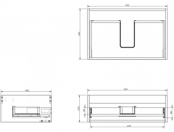 Mexen Box-A, fali szekrény 70 cm, 1 fiók, diófa, 91AX0-0700-235-1-86