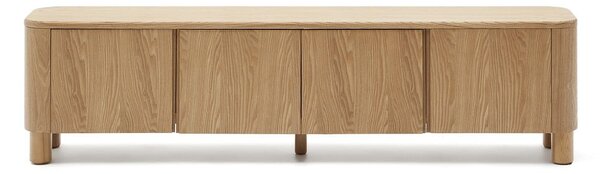 Natúr színű TV-állvány kőrisfa dekorral 200x52x40 cm Salaya – Kave Home