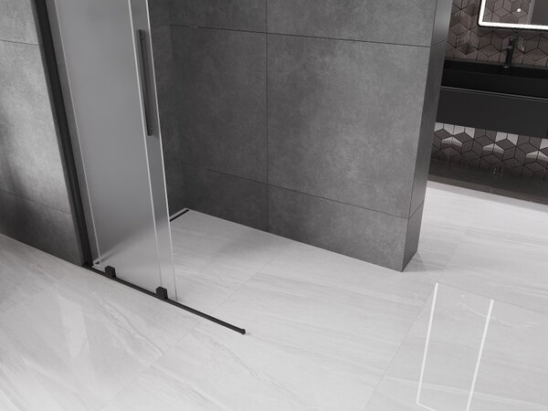 Mexen Velar, zuhany paraván tolóajtóval Walk-in 70 x 200 cm, 8 mm-es matt üveg, fekete matt, 871-070-000-33-70
