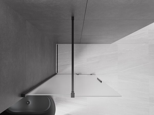 Mexen Velar, zuhany paraván tolóajtóval Walk-in 70 x 200 cm, 8 mm-es matt üveg, fekete matt, 871-070-000-33-70