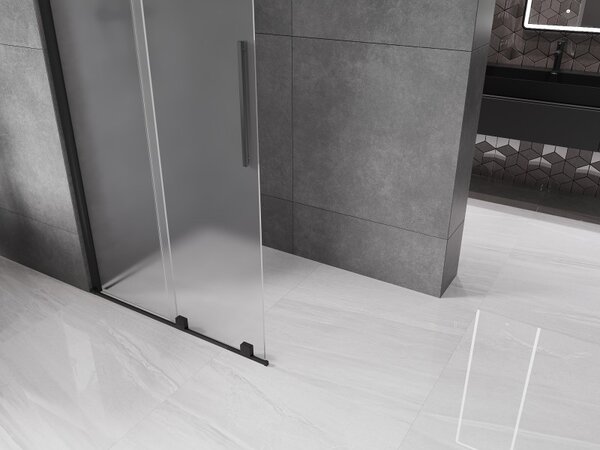 Mexen Velar, zuhany paraván tolóajtóval Walk-in 70 x 200 cm, 8 mm-es matt üveg, fekete matt, 871-070-000-33-70