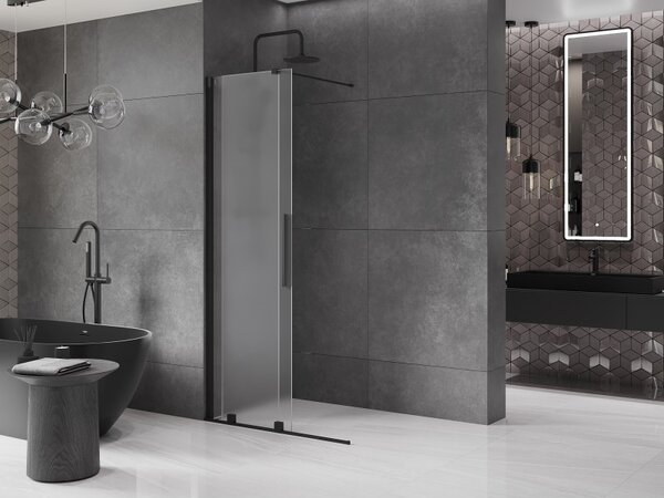 Mexen Velar, zuhany paraván tolóajtóval Walk-in 70 x 200 cm, 8 mm-es matt üveg, fekete matt, 871-070-000-33-70