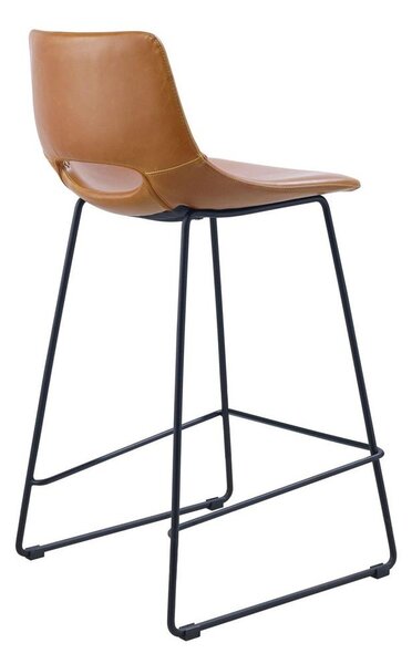 Konyakbarna bőrutánzat bárszék (ülésmagasság 65 cm) Zahara – Kave Home