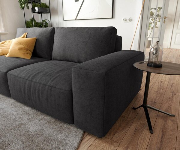 DELIFE Nagy kanapé Lanzo 230x95 cm mikroszálas fekete