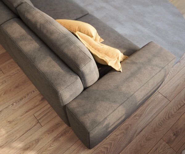 DELIFE Nagy kanapé Lanzo 230x95 cm mikroszálas khaki-barna