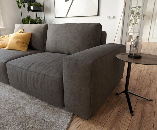 DELIFE Nagy kanapé Lanzo 230x95 cm mikroszálas khaki-barna