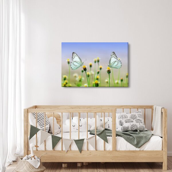 Pillangók eképe a virágon (90x60 cm)