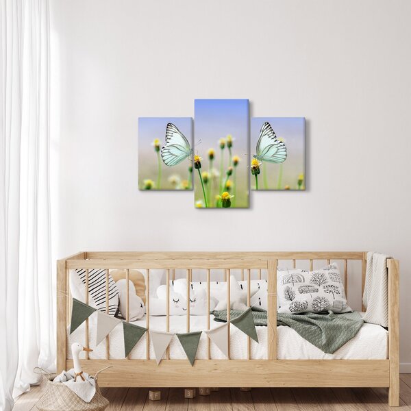 Pillangók eképe a virágon (90x60 cm)