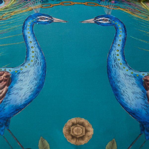 Kékeszöld kétszemélyes pamut-szatén ágyneműhuzat 200x200 cm Xanadu Peacock – Matthew Williamson