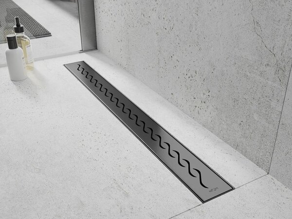 Mexen Flat 360° M18 zuhanyfolyóka 60 cm, szálcsiszolt grafit, 1E23060-40