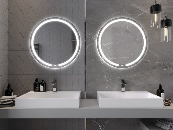 Mexen Rose, LED fürdoszobai tükör háttérvilágítással 70x70 cm, 6000K, páramentes, 9810-070-070-611-00