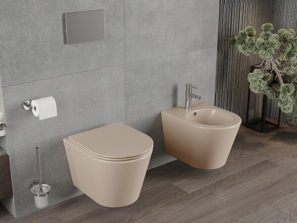 Mexen Rico, függő wc csésze 480x360x370 mm lassan leeső ülőfelülettel, cappuccino matt, 30724064