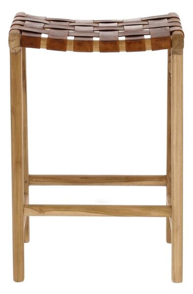 Natúr színű bőrutánzat bárszék (ülésmagasság 67 cm) Calixta – Kave Home