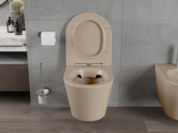 Mexen Rico, függő wc csésze 480x360x370 mm lassan leeső ülőfelülettel, cappuccino matt, 30724064