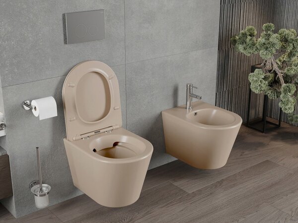Mexen Rico, függő wc csésze 480x360x370 mm lassan leeső ülőfelülettel, cappuccino matt, 30724064