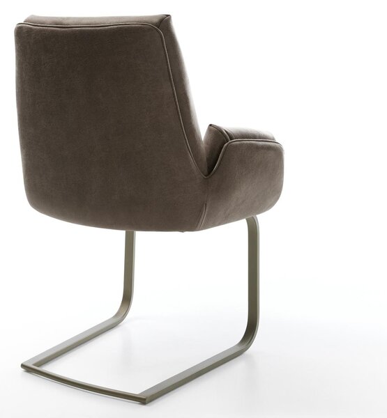 DELIFE Étkezőszék Clea-Flex mikroszálas taupe vintage konzolos lapos láb titán színű felület