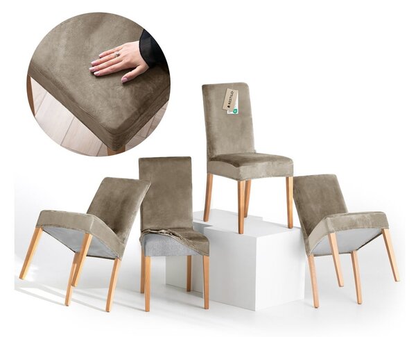 Szürkésbézs gumis szék huzat szett 4 db-os 48 cm Sento – Restilo