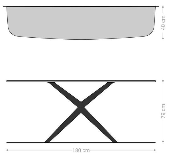DELIFE Konzolasztal Edge hajóformájú 180x40 cm kerámia calacatta luxe fehér arany szürke Estelo fém titán színű hatású