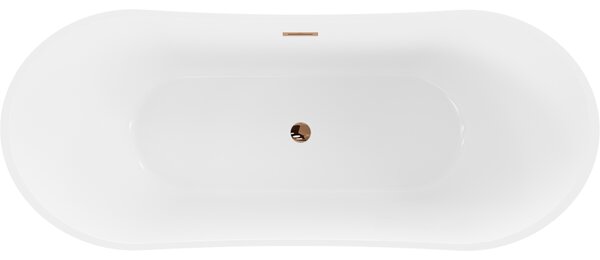 Mexen Celia, szabadon álló kád 170 x 75 cm, fehér, rózsaszín arany túlfolyó, 52331707500-60