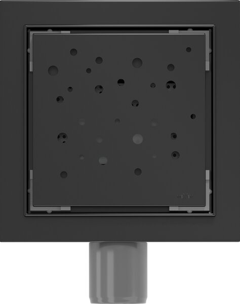 Mexen Flat-Q M12 négyzet alakú padlólefolyó 15 x 15 cm, fekete - 1710415