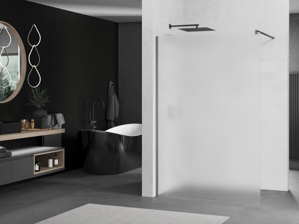 Mexen Kioto, Walk-In zuhany paraván 90 x 200 cm, 8 mm matt üveg, grafit profil, 800-090-101-95-30