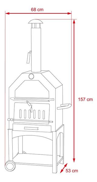 Italia multifunkciós kerti grill, füstölő, pizza sütő