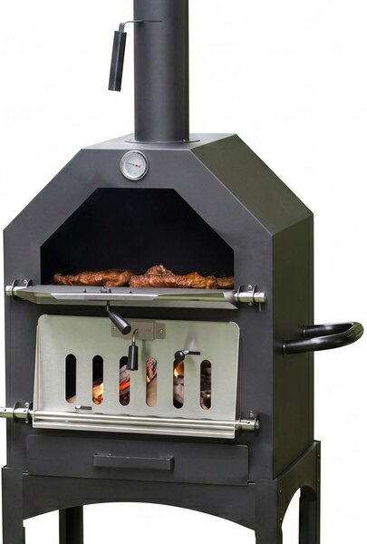 Italia multifunkciós kerti grill, füstölő, pizza sütő