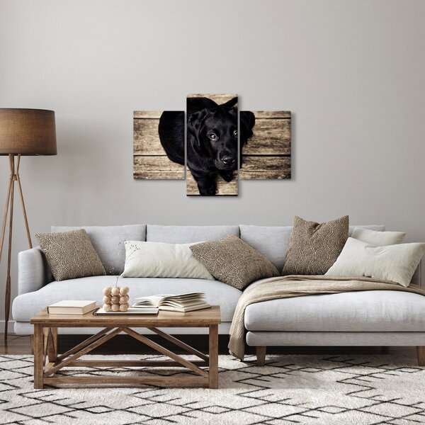 Egy fekete kiskutya képe (90x60 cm)