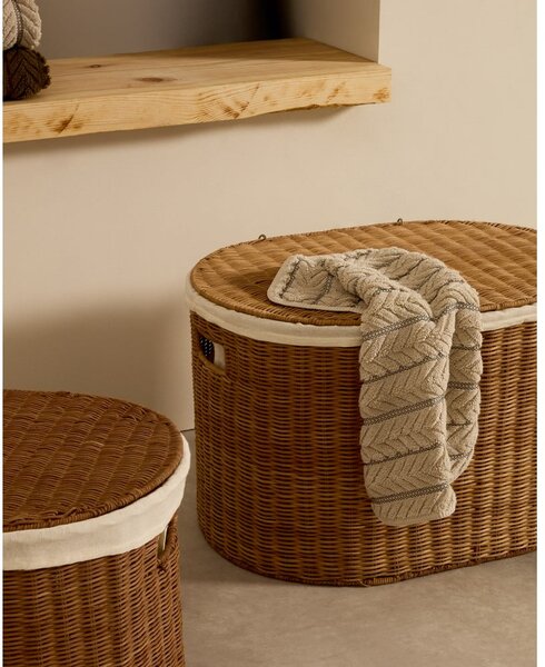 Rattan tárolókosár szett 2 db-os 50x36x32 cm Indali – Kave Home