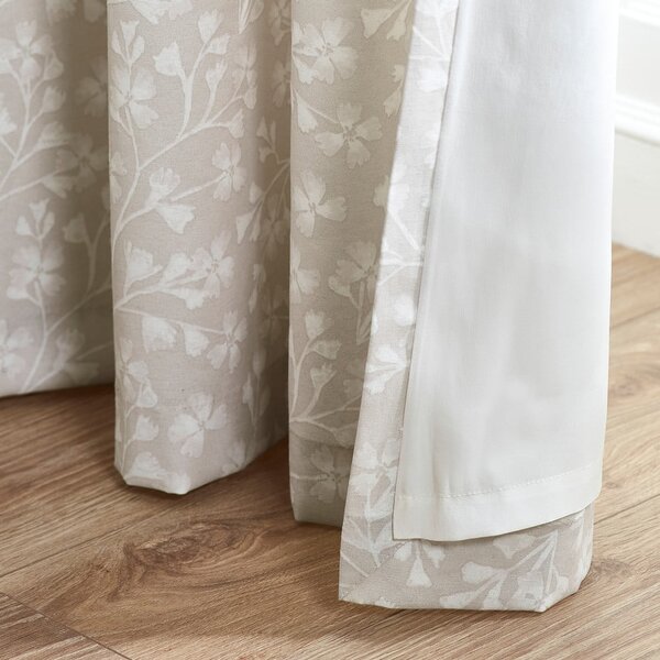 Bézs függöny szett 2 db-os 168x183 cm Brooke Floral – Catherine Lansfield