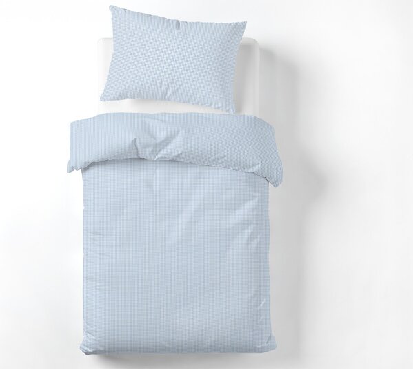 SOFT GRID BLUE pamut ágyneműhuzat