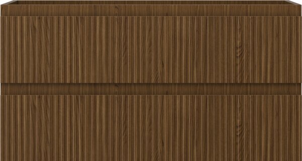 Mexen Rivel, fürdőszobaszekrény 90 cm, 2 fiókkal, hornyolt, diófa, 91A20-09047-2-BFF86