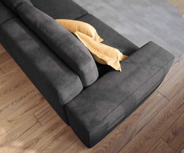 DELIFE Nagy kanapé Lanzo 230x95 cm mikroszálas fekete