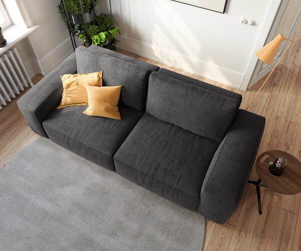 DELIFE Nagy kanapé Lanzo 230x95 cm mikroszálas fekete