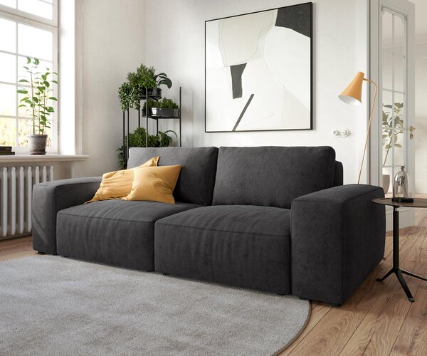 DELIFE Nagy kanapé Lanzo 230x95 cm mikroszálas fekete