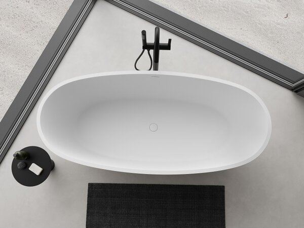 Mexen Torino, szabadon álló konglomerátum kád 155x78 cm, fehér matt, 57271557800