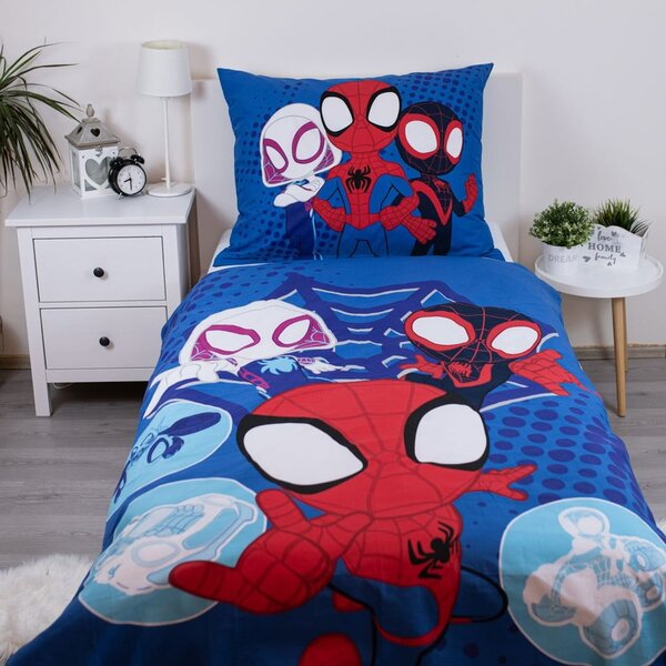 Kék egyszemélyes pamut gyerek ágyneműhuzat 140x200 cm Spidey – Jerry Fabrics