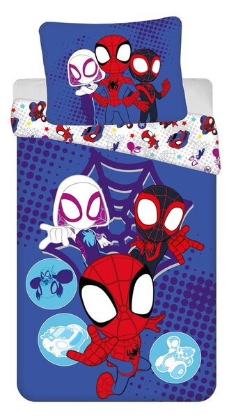 Kék egyszemélyes pamut gyerek ágyneműhuzat 140x200 cm Spidey – Jerry Fabrics
