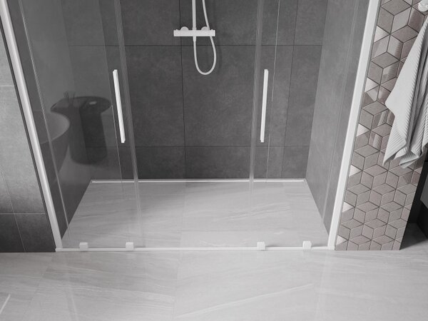 Mexen Velar Duo, nyitható tolóajtó 170x200 cm, 8mm átlátszó üveg, fehér, 871-170-000-02-20