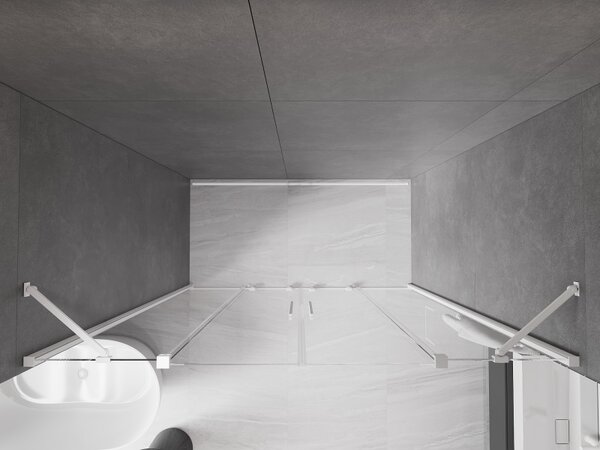 Mexen Velar Duo, nyitható tolóajtó 170x200 cm, 8mm átlátszó üveg, fehér, 871-170-000-02-20