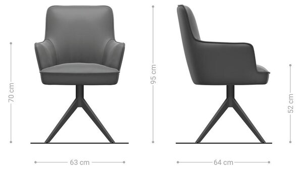 DELIFE Étkezőszék Heira-Flex karfás bouclé puha bézs kereszt láb széles fekete 360° forgatható billenő zsákrugós matrac