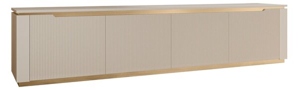TV-állvány Comfivo Ovitas, Közepes sűrűségű farostlemez, Laminált forgácslap, 50x219x40cm, Aranysárga, Bézs