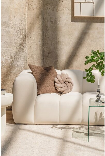 Krémszínű bársony kanapé 225 cm Cube – Bonami Selection