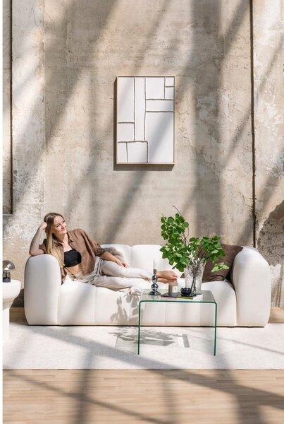 Krémszínű bársony kanapé 225 cm Cube – Bonami Selection