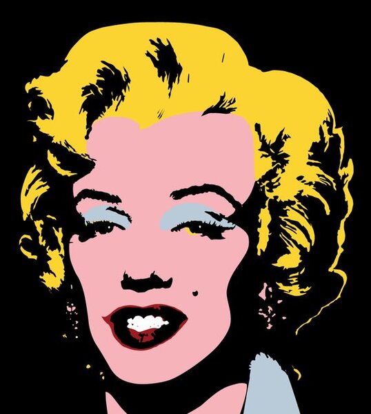 Tapéta pop art Marilyn Monroe fekete háttéren