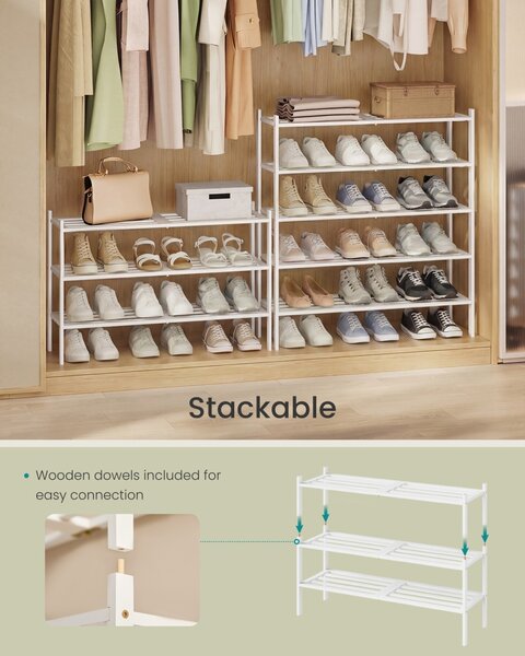 Pantofar Bambou Alb 70x25x51.5 cm