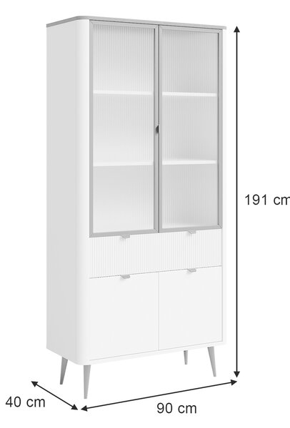 MARLY vitrines szekrény - kasmír / dió