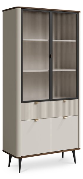 MARLY vitrines szekrény - kasmír / dió