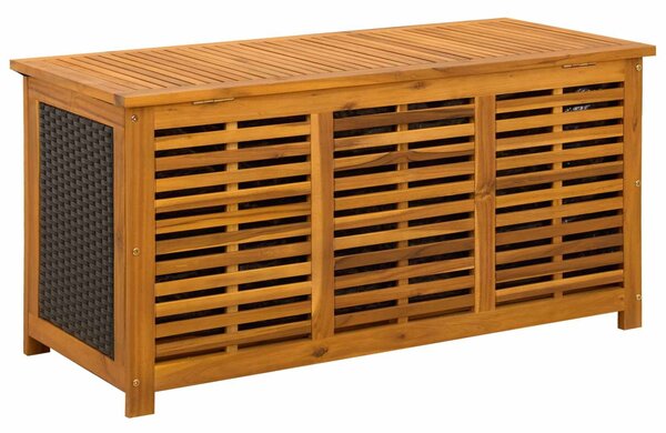 VidaXL Kerti Tároló Doboz 185 L Tömör Akácfa 113 x 50 x 56 cm Fekete